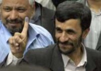 Mahmud Ahmadinejad after voting on 24 June