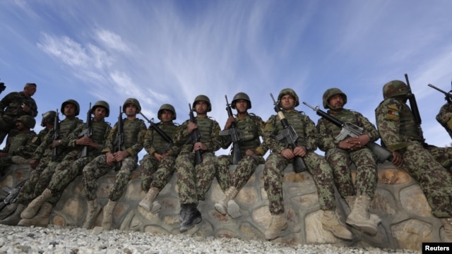 Soldiers from the Afghan National Army