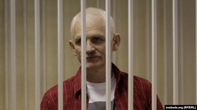 Ales Byalyatski during his trial in Minsk in November 2011