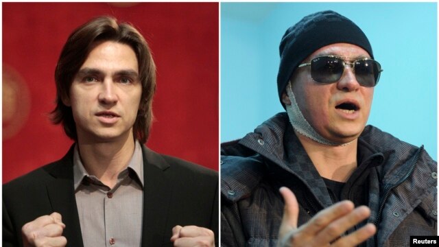 Sergei Filin, the Bolshoi Ballet's artistic director, at a news conference in Moscow in March 2011 (left) and leaving the hospital in February.