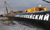 A section of the Baltic Sea pipeline in Russia's Vologda region (epa)