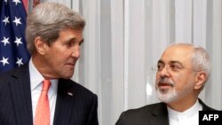 U.S. Secretary of State John Kerry and his Iranian counterpart Mohammad Javad Zarif at talks in Lausanne.