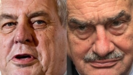 Miloš Zeman (stînga) și Karel Schwarzenberg. 