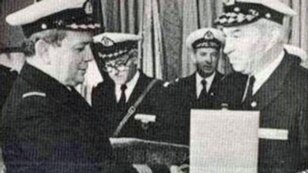 Vladimir Barovic (left) was a rear admiral in the Yugoslav Navy in 1989.