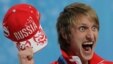 Bryi klizač Ivan Skobrev iz Rusije slavi svoju srebrnu medalju u Vankuveru 2010. 