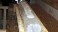 An ice core is seen in April 2010 at the Russian camp above Lake Vostok.