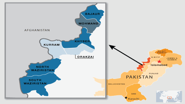 Regional map of North Waziristan
