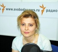 Irina Khodorkovskaya at RFE/RL's Moscow bureau on July 25 (RFE/RL)