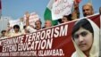 Pakistan -- Demonstrators chant slogans during a protest against the assassination attempt by the Taliban on child activist Malala Yousafzai in Islamabad, 16Oct2012