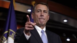 John Boehner adresîndu-se presei pe tema crizei fiscale