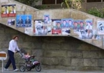 Election posters in Baku (AFP)