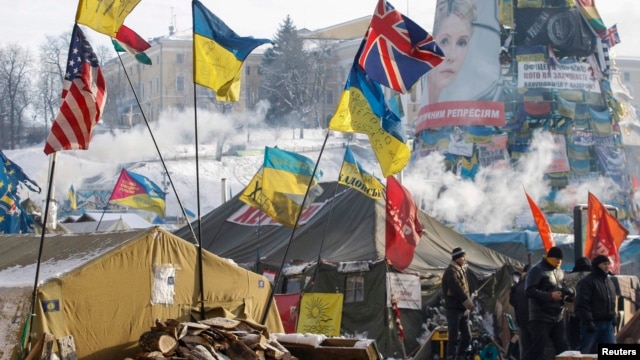 Шерушілер қосыны. Киев, 24 қаңтар 2014 жыл.