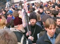 Demonstrators in Minsk on April 26 (RFE/RL)