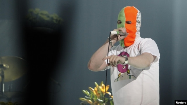 Mike Patton, lead singer of Faith No More, performs in support of Pussy Riot.