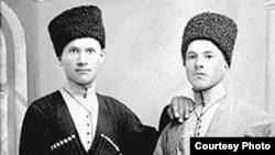 North Ossetian native Murzakan Kuchiev (1890-1940) (right) claimed to have been plucked from icy Atlantic waters after the "Titanic" sank in April 1912.