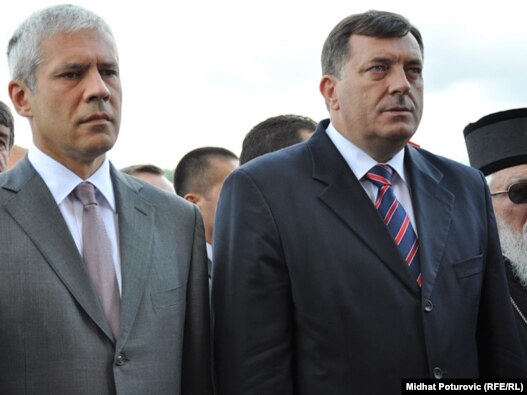 Boris Tadić i Milorad Dodik na otvaranju Osnovne škole 'Srbija' na Palama kod Sarajeva, Foto: Midhat Poturović