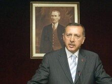 Turkey -- Prime Minister Recep Tayyip Erdogan speaks to media after a meeting with President in Ankara, 23Jul2007