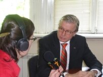 Van der Linden speaking to RFE/RL today (RFE/RL)