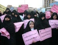 Women protesting in Qom against the dress-code crackdown (file photo) (Fars)