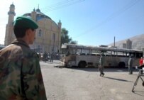 Afghan security forces on the site of one of the explosions (epa)