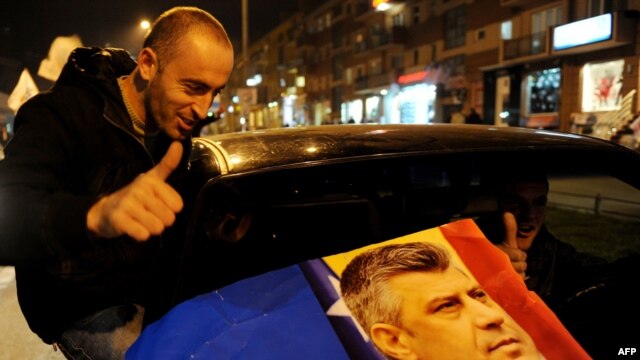 Supporters of the Democratic Party of Kosovo began celebrating well before today's announcement of preliminary election results.