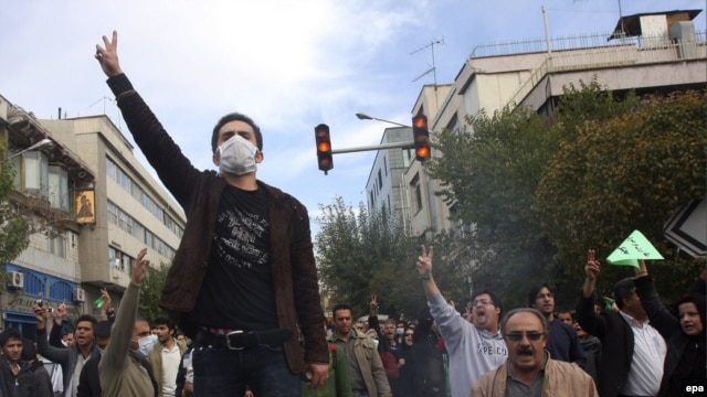 Opposition protesters in Tehran