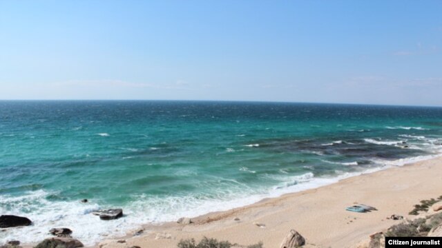 The Kazakh coast of the Caspian Sea