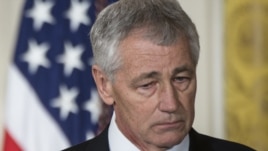 President Barack Obama's nominee for U.S. Defense Secretary Chuck Hagel (file photo)