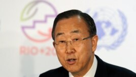 UN Secretary-General Ban Ki-Moon urges world leaders to commit to sustainable development at the Rio+20 summit in Brazil.