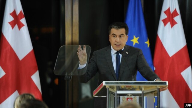 MIkheil Saakashvili gjatë fjalimit vjetor në zyrën e tij në Tbilisi