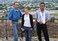 Jamshid Karimov, Elin Jonsson, and Ulugbek Khaidarov (left to right) in Uzbekistan (Courtesy Photo)