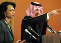 Saudi Foreign Minister Prince Saud al-Faisal (right) with U.S. Secretary of State Condoleezza Rice (file photo) (AFP)