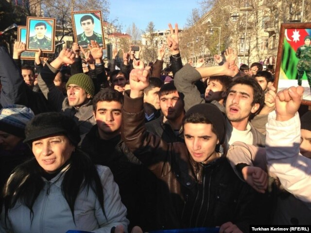 More than 20 people were handed stiff fines for participating in a January 14 protest in Baku intended to raise awareness of hazing in the army.