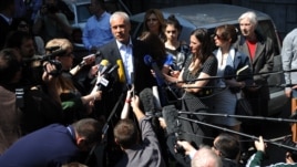 Boris Tadić daje izjavu novinarima nakon glasanja 20. maj 2012.