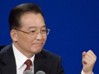 Chinese Prime Minister Wen Jiabao speaking in Beijing today (epa)