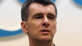 Mikhail Prokhorov at his press conference in Moscow on December 12