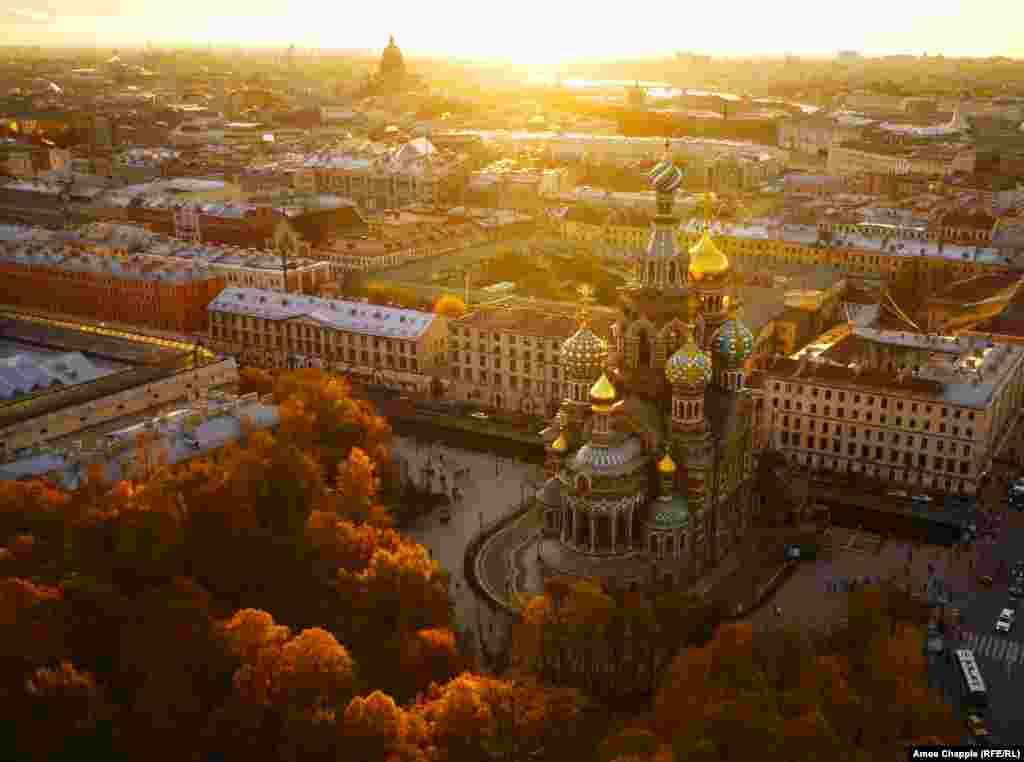 St. Petersburg, Russia. The Church on Spilled Blood in low autumn light. 