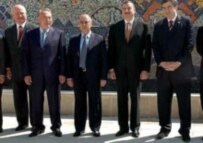 Presidents gather at the opening of the Baku-Tbilisi-Ceyhan pipeline in May 2005 (epa)