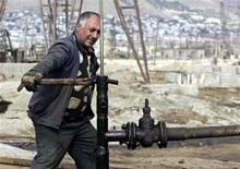 Azerbaijan -- Oil worker, Caspian, Baku