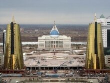 Kazakhstan -- A view of Astana as seen from the Presidential Palace, 10Apr2007