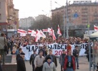 Opposition protest in Minsk on the occasion of the Chornobyl disaster on April 26 (RFE/RL)