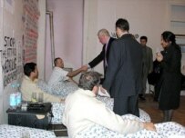 Human rights activists in Azerbaijan conducting a hunger strike in November 2006 (Turan)