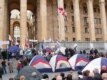 Georgia -- Opposition supporters hold a hunger strike in a makeshift tent camp near the parliament in central Tbilis, 12Mar2008