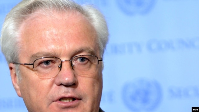 Russian UN Ambassador Vitaly Churkin addresses the council.