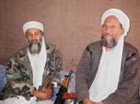 Ayman al-Zawahiri (right) with Osama bin Laden in Afghanistan in 2001 (epa)