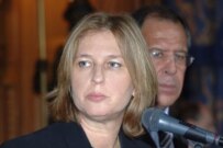 Foreign Minister Lavrov looks on as Israeli Foreign Minister Tzipi Livni speaks to reporters in Moscow (ITAR-TASS)