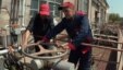 Armenia -- Workers at a natural gas distribution facility.