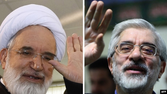 Opposition figures Mir Hossein Musavi (right) and Mehdi Karrubi want to hold a rally on February 14. 