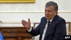 Өзбекстанның премьер-министрі әрі президент міндетін уақытша атқарушы Шавкат Мирзяев. Самарқанд, 3 қыркүйек 2016 жыл.