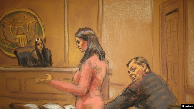 Зарисовка сделана в зале суда во время выступления адвоката Евгения Бурякова